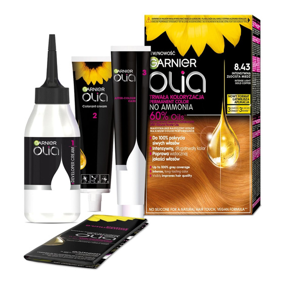 Garnier Olia permanent hair color no ammonia 8.43 Intense Golden Copper