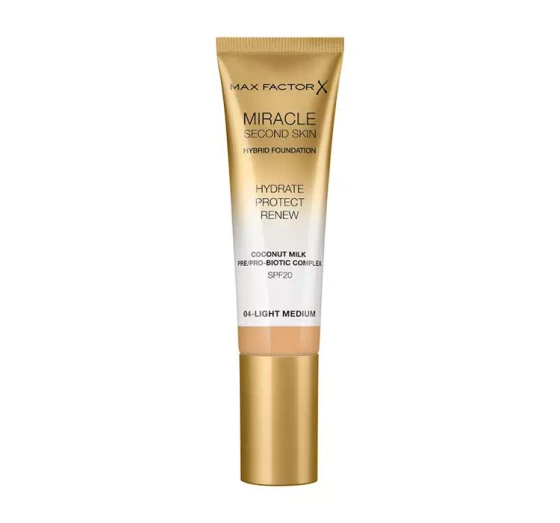 MAX FACTOR MIRACLE SECOND SKIN FOUNDATION 04 LIGHT MEDIUM 30ML