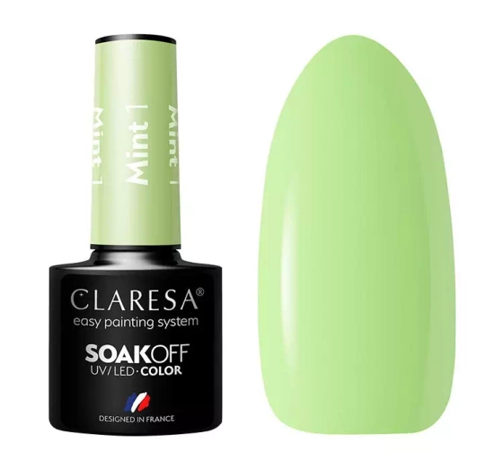 CLARESA SOAK OFF HYBRID NAIL POLISH MINT 1 5ML