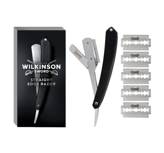 WILKINSON SWORD CLASSIC PREMIUM STRAIGHT RAZOR FOR MEN + 5 INTERCHANGEABLE BLADES