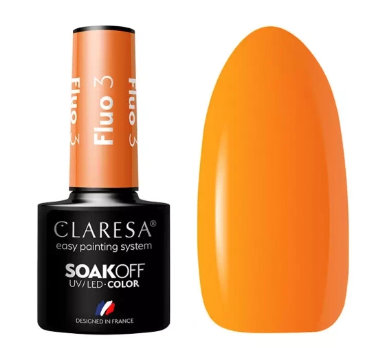 CLARESA SOAK OFF UV HYBRID NAIL POLISH FLUO 3 5ML