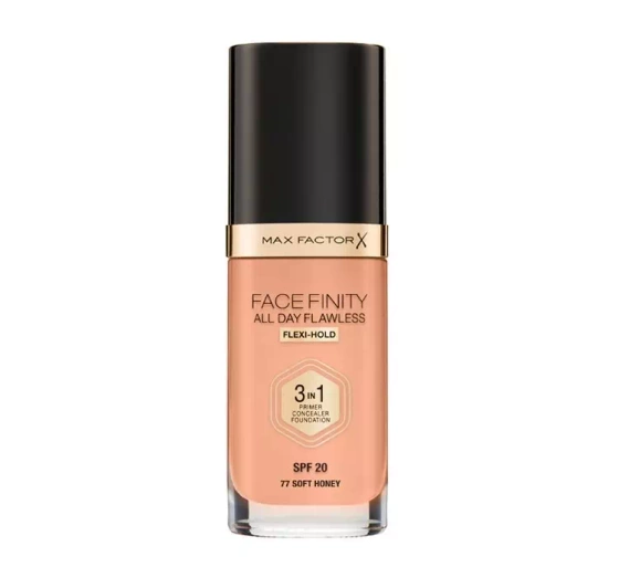 MAX FACTOR FACEFINITY ALL DAY FLAWLESS FOUNDATION 3IN1 77 SOFT HONEY 30ML