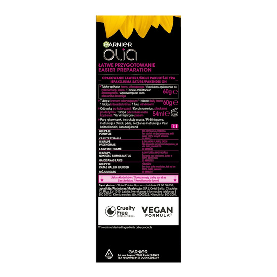 GARNIER OLIA PERMANENT HAIR COLOR NO AMMONIA 5.12 IRIDISCENT BROWN
