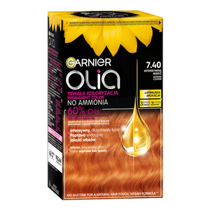 GARNIER OLIA PERMANENT HAIR COLOR NO AMMONIA 7.40 INTENSIVE COPPER