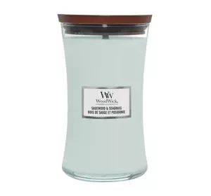 WOODWICK LARGE JAR CANDLE SCENTED CANDLE SAGEWOOD & SEAGRASS 610G