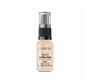 CLARESA LIQUID PERFECTION FACE FOUNDATION 2IN1 102 WARM MEDIUM 18G