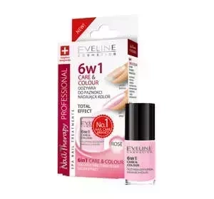EVELINE NAIL THERAPY 6IN1 CARE & COLOUR SALON EFFECT NAIL CONDITIONER ROSE 5ML