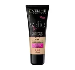 EVELINE SELFIE TIME HIGH COVERAGE AND MOISTURIZING FOUNDATION AND CONCEALER 04 NATURAL 30ML