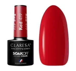 CLARESA SOAK OFF HYBRID NAIL POLISH RED 419 5ML