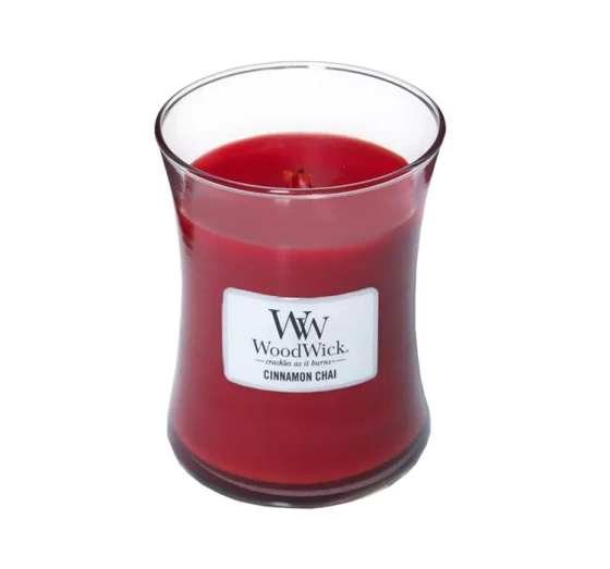 Click on photo to zoom it WOODWICK MEDIUM JAR CANDLE SCENTED CANDLE CINNAMON CHAI 275G
