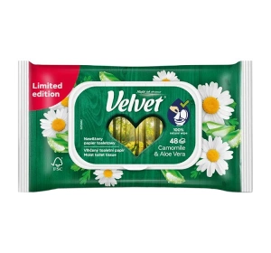 Velvet Camomile & Aloe Vera Moist Toilet Tissue Pack of 48