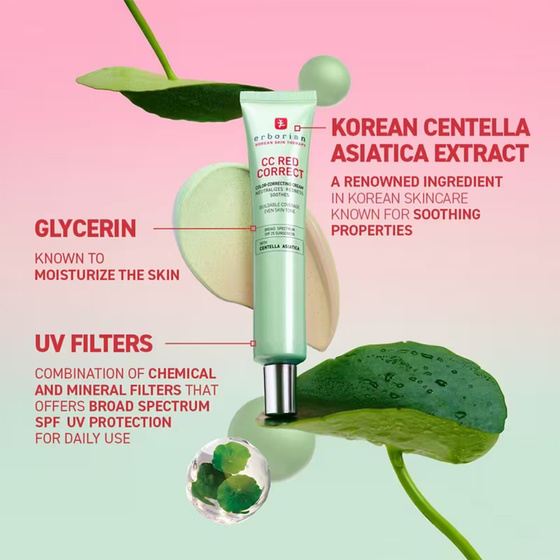 Click on photo to zoom it Erborian CC Red Correct SPF25 Illuminating CC Cream with Green Pigment 15ml