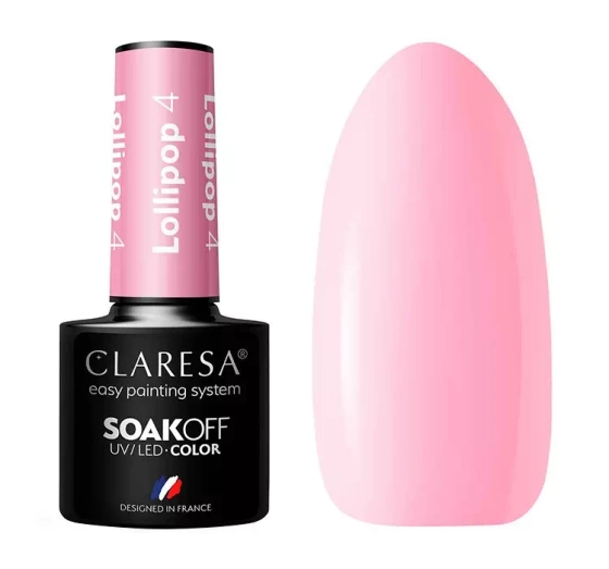 CLARESA SOAK OFF UV HYBRID NAIL POLISH LOLLIPOP 4 5ML