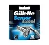 GILLETTE SENSOR EXCEL RAZOR BLADE REFILLS 10 PIECES