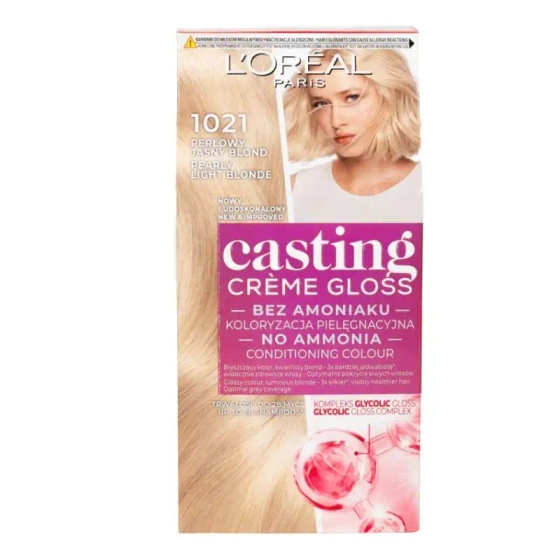 LOREAL CASTING CREME GLOSS SEMI PERMANENT HAIR DYE 1021 PEARLY LIGHT BLONDE