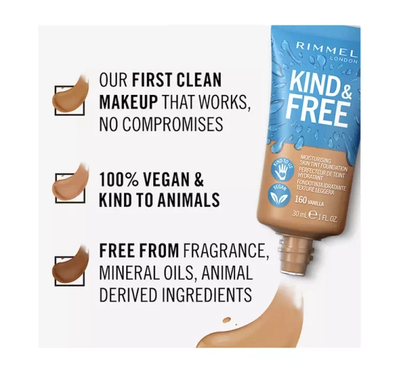 RIMMEL KIND & FREE FACE FOUNDATION 160 VANILLA 30ML