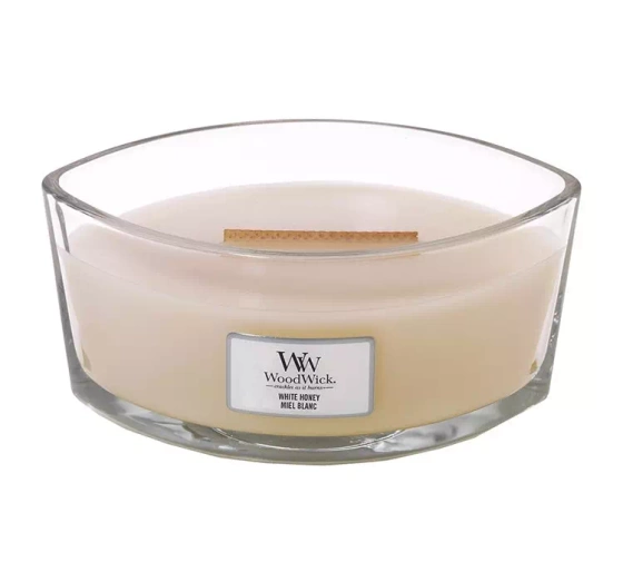 WOODWICK MEDIUM JAR CANDLE SCENTED CANDLE WHITE HONEY 453.6G 