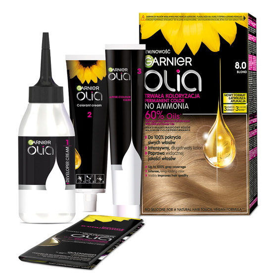 GARNIER OLIA PERMANENT HAIR COLOR NO AMMONIA 8.0 BLONDE