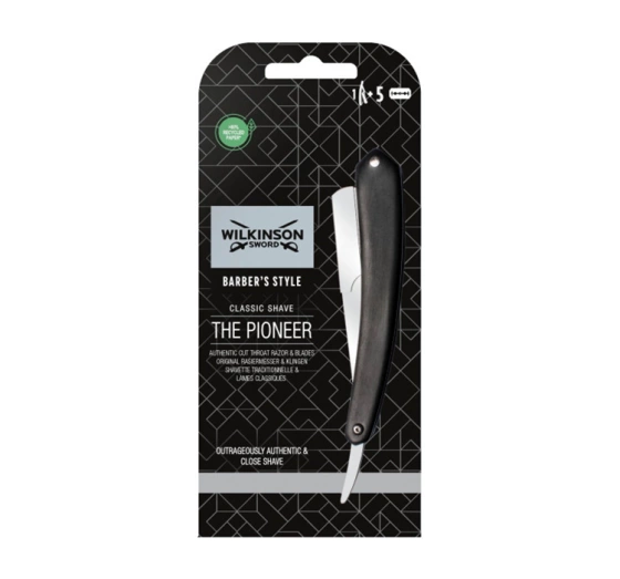 WILKINSON SWORD CLASSIC PREMIUM STRAIGHT RAZOR FOR MEN + 5 INTERCHANGEABLE BLADES