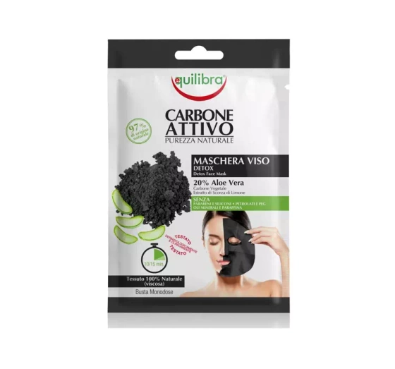 EQUILIBRA PURIFYING FACE MASK IN A SHEET WITH ACTIVE CHARCOAL 1 PIECE