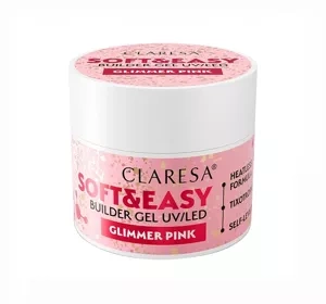 Claresa Soft & Easy builder gel Glimmer Pink 45g