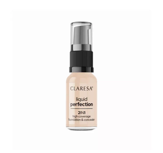 CLARESA LIQUID PERFECTION FACE FOUNDATION 2IN1 102 WARM MEDIUM 18G
