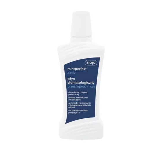 ZIAJA MINTPERFEKT ACTIV DENTAL LIQUID AGAINST TOOTH DECAY ANTICARIES MOUTHWASH 500ML