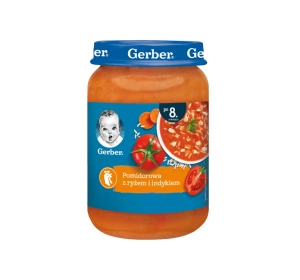 Gerber dinner after 8 months Tomato soup with rice and turkey 190g