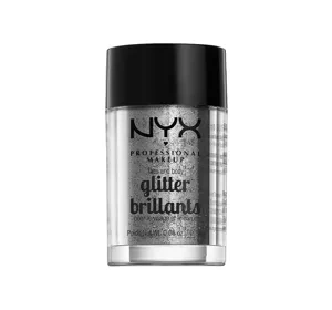 NYX PROFESSIONAL MAKEUP GLITTER BRILLANTS FACE AND BODY GLITTER 10 SILVER 2.5G