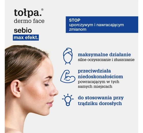 Tołpa Dermo Face Sebio Max Efekt Foaming Gel Scrub with Camphor for Face 195ml