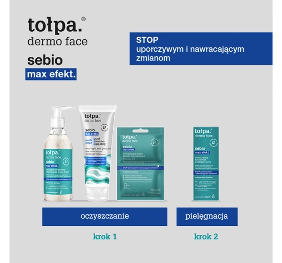 Tołpa Dermo Face Sebio Max Efekt Foaming Gel Scrub with Camphor for Face 195ml