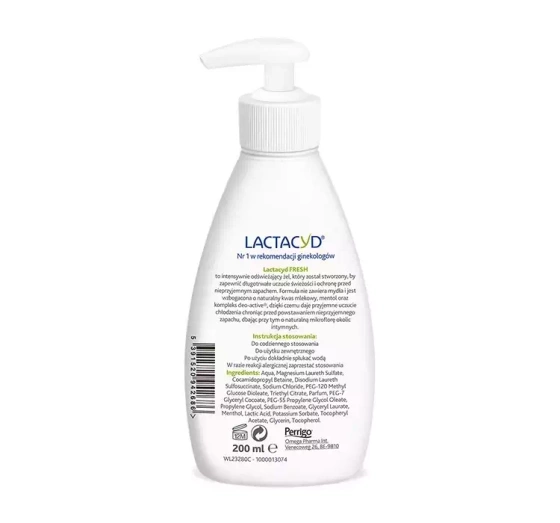 LACTACYD FRESH REFRESHING INTIMATE HYGIENE GEL WITH A PUMP 200ML