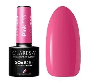 CLARESA SOAK OFF UV HYBRID NAIL POLISH PINK 533 5ML