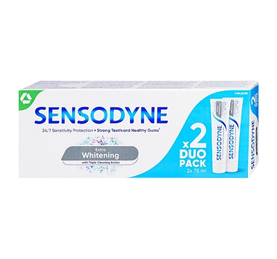SENSODYNE EXTRA WHITENING DUO PACK TOOTHPASTE 2x75ML
