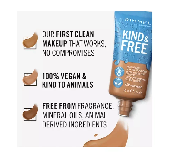 RIMMEL KIND & FREE FACE FOUNDATION 210 GOLDEN BEIGE 30ML