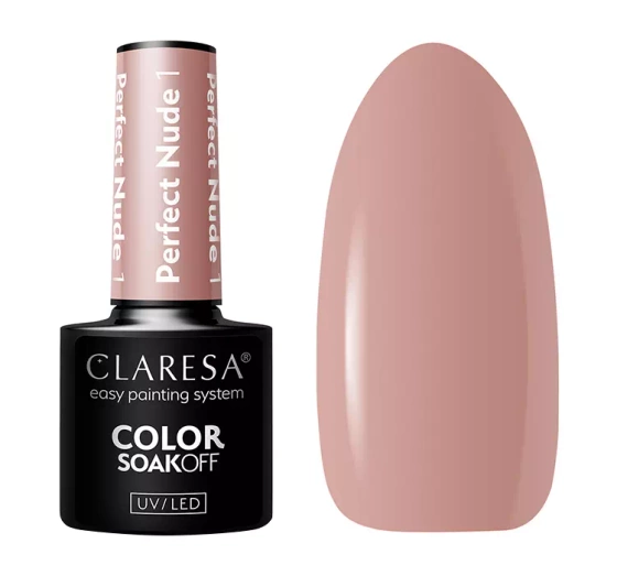 CLARESA SOAK OFF HYBRID NAIL POLISH PERFECT NUDE 1
