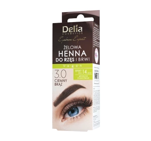 DELIA GEL HENNA FOR EYEBROWS AND EYELASHES DARK BROWN 3.0