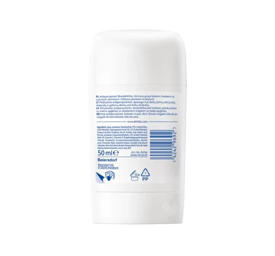 NIVEA BLACK&WHITE INVISIBLE SILKY SMOOTH ANTIPERSPIRANT STICK 50ML
