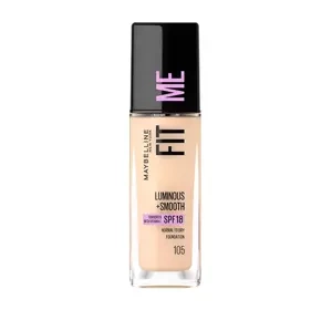 MAYBELLINE FIT ME LUMINOUS + SMOOTH FOUNDATION 105 NATURAL IVORY 30ML