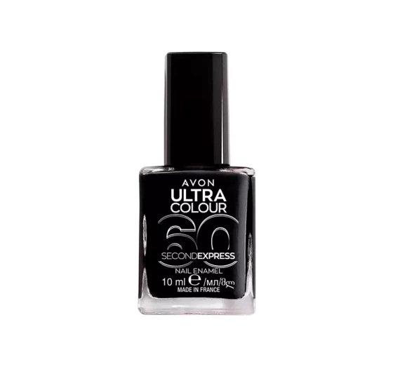 AVON ULTRA COLOR 60 SECOND EXPRESS QUICK DRYING NAIL ENAMEL POWER BLACK 10ML