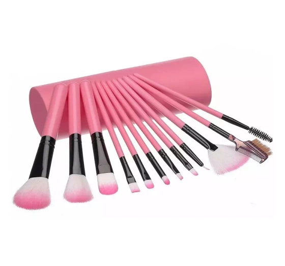 A SET OF 12 MAKEUP BRUSHES IN A TUBE