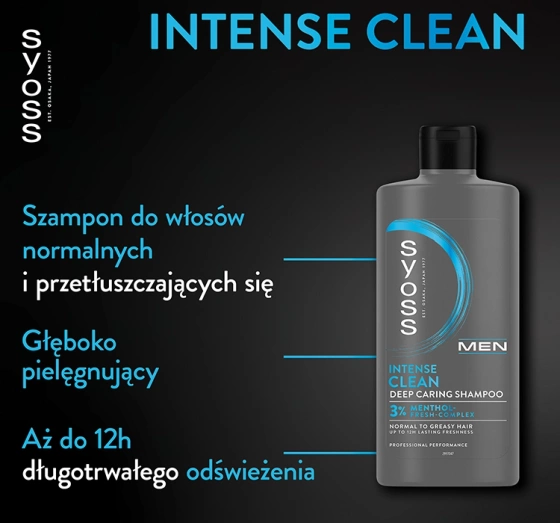 SYOSS MEN CLEAN AND COOL SHAMPOO FOR NORMAL AND GREASY HAIR 440ML