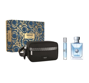 VERSACE POUR HOMME SET EAU DE TOILETTE SPRAY 100ML + 10ML + COSMETIC BAG