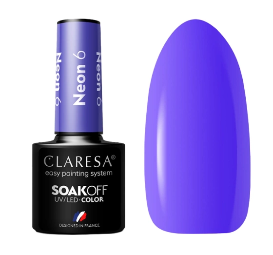 CLARESA SOAK OFF HYBRID NAIL POLISH NEON 6 5ML
