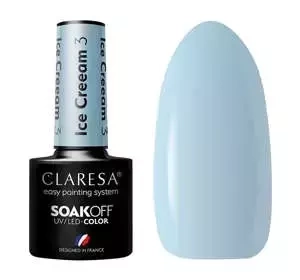 CLARESA SOAK OFF UV HYBRID NAIL POLISH ICE CREAM 3 5ML