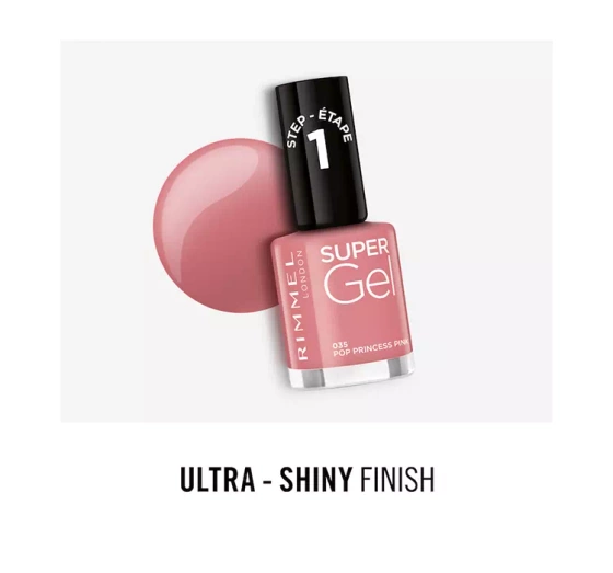RIMMEL SUPER GEL NAIL GEL NAIL POLISH 035 POP PRINCESS PINK 12ML 