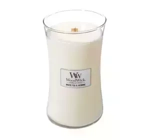 WOODWICK LARGE JAR CANDLE SCENTED CANDLE WHITE TEA & JASMINE 610G