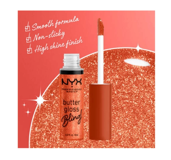 NYX PROFESSIONAL MAKEUP BUTTER GLOSS BLING LIP GLOSS 06 SHIMMER DOWN 8ML