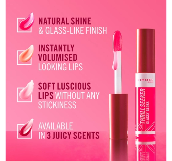 Rimmel Thrill Seeker Lip Gloss with Applicator 300 Acai Smoothie 10ml