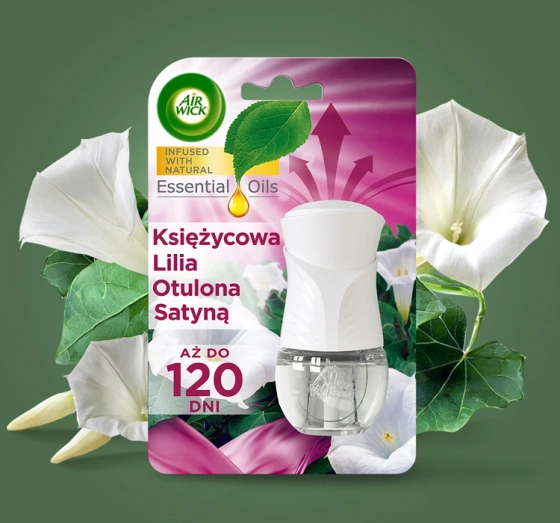 Electric air freshener set + Refill Moon lilly wrapped in satin 19ml